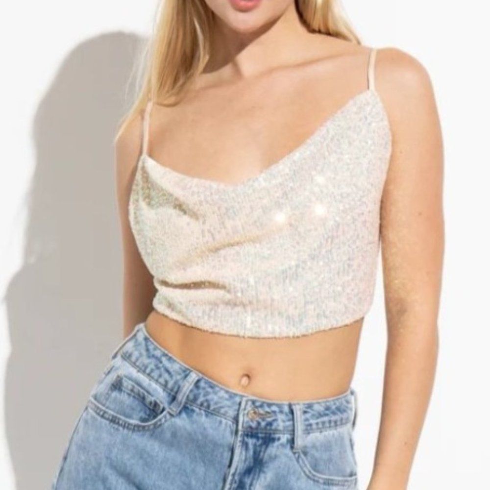 Sequin Sparkle Cami Top  5117  Medium  NWT Boutique
